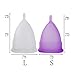 Croing Reusable Menstrual Cup Set of 4, Period Cup, 2 pcs Small and 2 pcs Large (Purple and White)