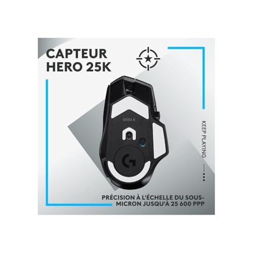 G502 X LIGHTSPEED Mouse Gaming Wireless - Mouse Ottico con Switch Ottico-Meccanici Ibridi LIGHTFORCE, Sensore per Gaming HERO 25K, Compatibile con PC - macOS/Windows - Nero - Mouse gaming - Immagine 6