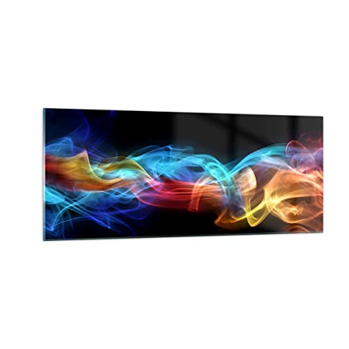 Moderne Impression sur Verre 100x40cm Image Tableau en Verre Decoration Murale Résumé air coloré figure Grand Tableaux Decoratifs Muraux Chambre Cuisine...
