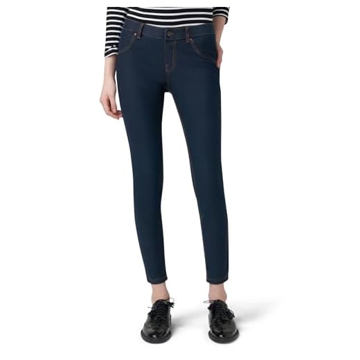 HUE Women's Plus Size Essential Denim Leggings, Deep Indigo Wash, 2X
