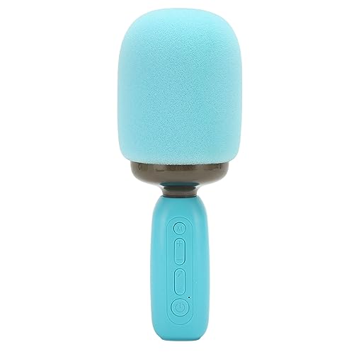 AMONIDA Microphone Chantant Multifonction, Changement de Voix, Lumière RGB, karaoké, Maison Intelligente, Prise en Charge Vocale, Interconnexion (Bleu)