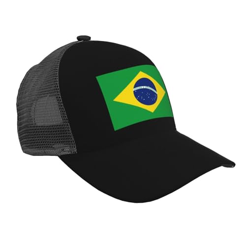 Flag of Brazil Mesh Baseball Cap - Classic Adjustable Peak Cap, Trucker Hat for Men & Women