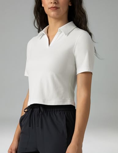 Colorfulkoala Women's Short Sleeve Golf Polo Shirts Collared V Neck Quick Dry Tennis Workout Tops Moisture Wicking2