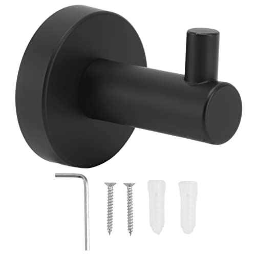 GEDMRT Gancho de pared de acero inoxidable |304 oxidación de acero - colgador de toallas inhibidor para baño/cocina/hotel |Perchero negro contemporáneo con herrajes