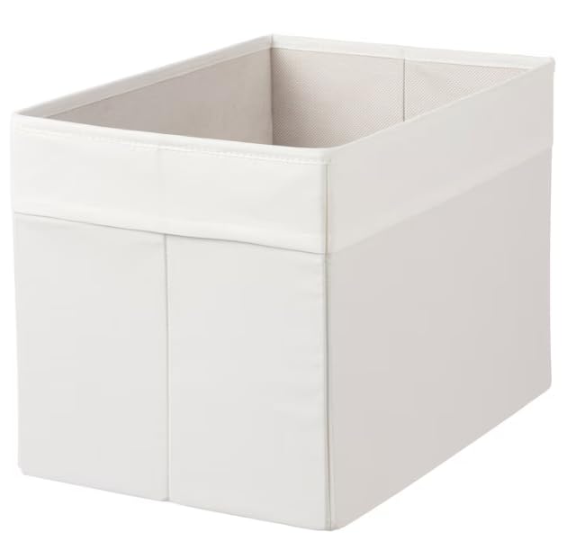 DRÖNA Storage Box, 33x38x33 cm - Soft Velvety Fabric, Ideal for Kallax Shelving, Set of 1 - Perfect for Organizing Clothes, Toys, Media Accessories, and More (White)