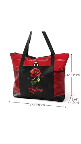 Bolso Tote Personalizado para Mujer con Nombre y Flores miniatura 6