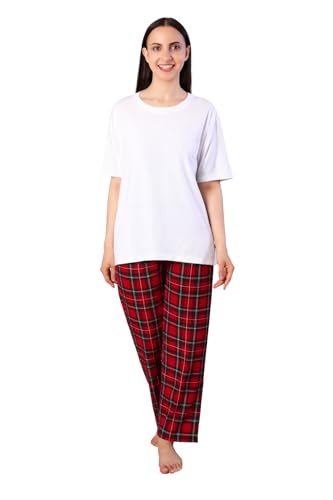 Image of KSHS Printed Round Neck Short Sleeve Nightsuit Set | Pajama Set | Casual Night Dress for Women