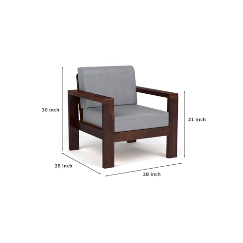 Image of KINGS HOME FURNITURE Sheesham Wooden 4 Seater Sofa for Living Room | Solid Wood Sofa | Rosewood Sofa Set for Home & Office | Lounge (Walnut Finish, 4 Seater)