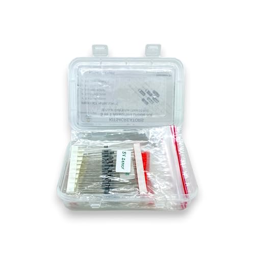 Image of 5-in-1 Diode Assorted Kit (100 Pcs) - 1N4007, 1N4148, 1N5408, 5V Zener, 12V Zener | DIY Electronic Components for School /College Projects Electronics Repair & Hobby Kits