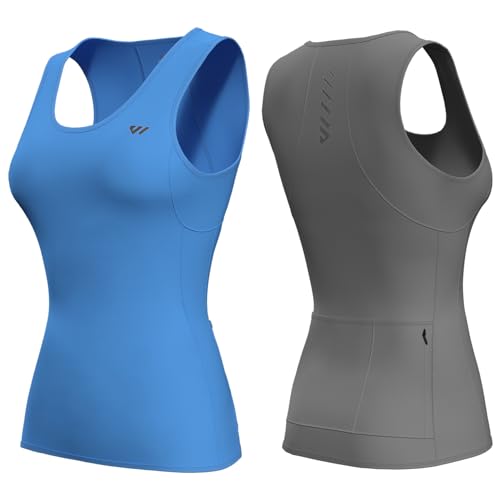 Image of Wulibike Sleeveless Cycling Jersey Women Running Shirts Vest bike top Summer Biking tank Basic Top With Pockets