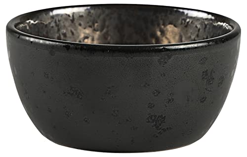 BITZ Schüssel, Schale, Snackschale, Schälchen aus Steingut, 10 cm im Durchmesser, Schwarz/Bronze