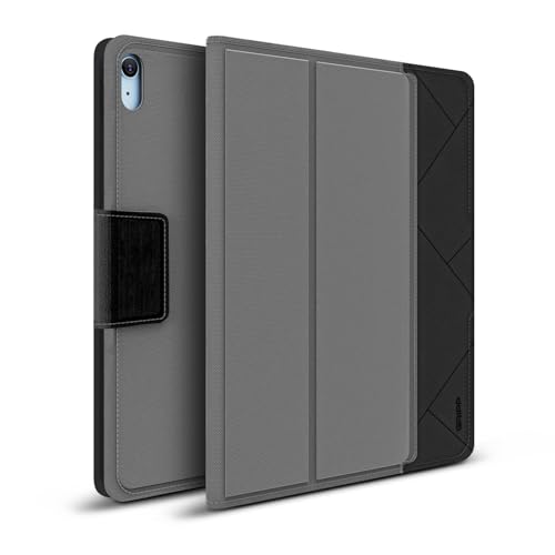 Image of GRIPP Melon Leatherette Texture Case for iPad Air 11 inch (M2 /M3 /M4, 2024 /2025 /2026), iPad Air 10.9 inch (4th /5th Generation, 2020 /2022), iPad Pro 11 inch (3rd /4th Generation, 2021 /2022) - Grey /Black