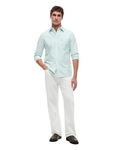 Image of Tommy Hilfiger Men's Long Sleeve Oxford Shirts in Regular Fit, Men's Button Down Shirts, Also Available in Big and Tall