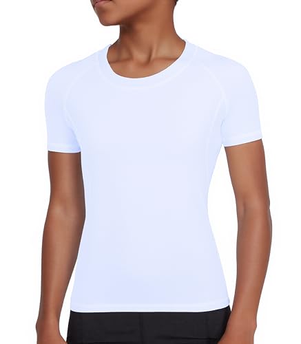 Youth Boys Compression Shirt Short Sleeve Kids Quick Dry Base Layer Undershirt Basketball Athletic T-Shirt4