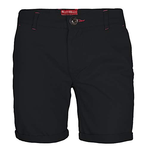 BlauerHafen Herren Stretch Chino Shorts Slim Fit Bermuda Kurze Hose Strecken-Baumwolle (W40 (Taille: 104-106cm), Schwarz)