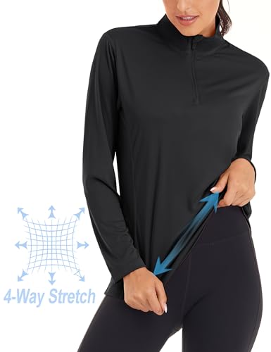 MAGCOMSEN Women's Shirts Long Sleeve 1/4 Zip UPF50+ UV Sun Protection Quick Dry Workout Hiking Athletic Shirts Rash Guard4