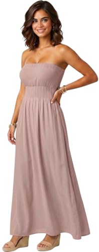 Image of ToBeInStyle Women's Strapless Cover Up Tube Dress Beach Summer Bandeau Flowy