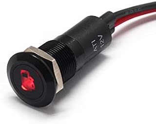 Alpinetech PLB12MS 12mm 1/2" 12V LED Metal Signal Indicator Pilot Dash Light (Low Fuel)