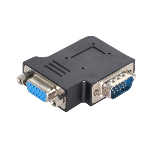 NFHK Vertical Flat Right Angled 90 Degree VGA SVGA Male to Female Extension Adapter BK