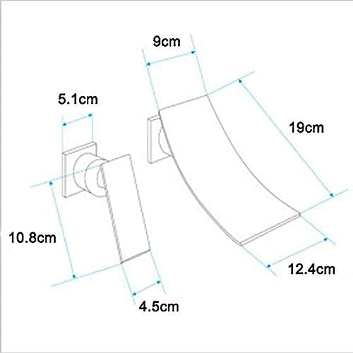 Mitigeur cascade encastrable chromé pour lavabo mural à deux trous - 3