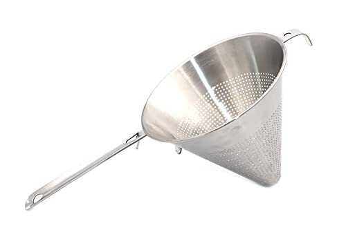 Colino conico da cucina, colino per salse, colino profondo in acciaio inox (diametro 19 cm)