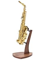 Musbeat Saxophonständer, Saxophonständer für Altsaxophon und Tenorsaxophon, Walnuss Hartholz Altsaxophonständer mit weichen Silikon-Jochen, handgefertigter Tenorsaxophonständer aus Holz für