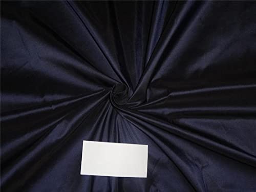 Tissu taffetas 100 % soie haut de gamme coloris bleu foncé de 137,2 cm de large au yard TAF#88