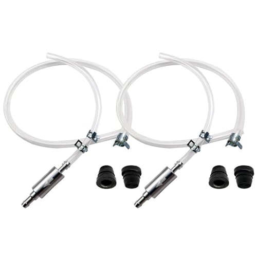 BVGACI 2 Sets Brake Bleeder Hose - One Way Check Valve Tube Bleeding Tool Kit for Motorcycle Clutch, Soft Tube with Metal Clips