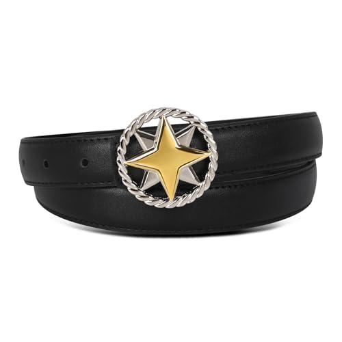 Image of Aurolran Women's Leather Belt with Buckle - Ideal for Dresses, Jeans, and Coats