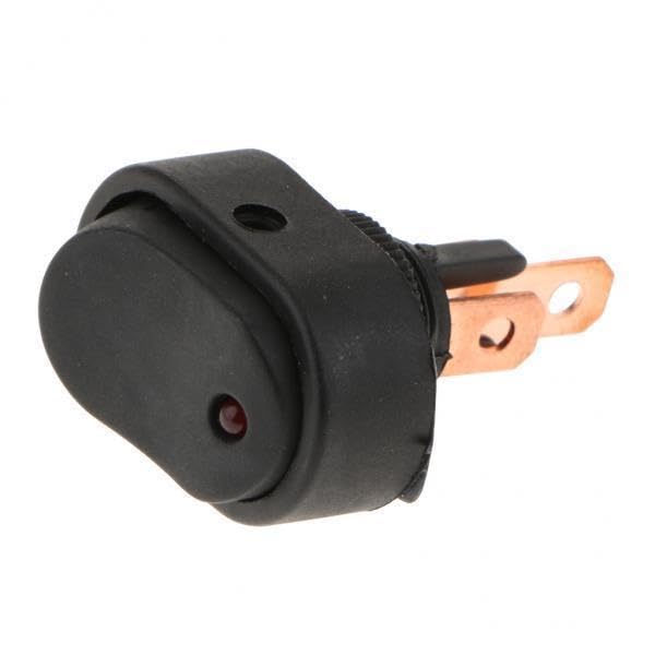 UJEAVETTE 2x12V 30A 3-pin Car Truck Rocker Round Toggle LED Switch Modification Red-picture-32