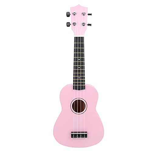 Sopran-Ukulele, 21-Zoll-Palisander-Bassholz-Profi-Ukulele, Tragbares Hawaii-Gitarren-Saiteninstrument für, Erwachsene und Anfänger, Tolles Geschenk für Jungen und Mädchen (Rosa) Cover