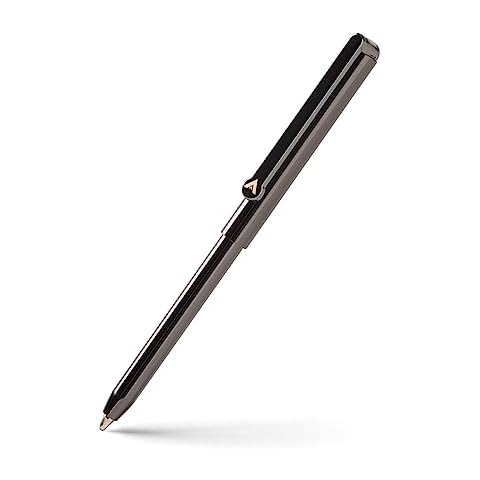 Allett Micro Pen | Slim Wallet Pen, Ballpoint, Stainless Steel & Replaceable Ink Cartridge | Durable & Fits Pocket, Purse, Planner or Passport Cover
