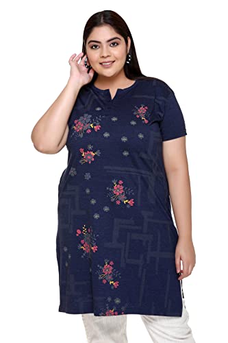 Image of In Love Women's Cotton Blend Plus Size Printed Kurti