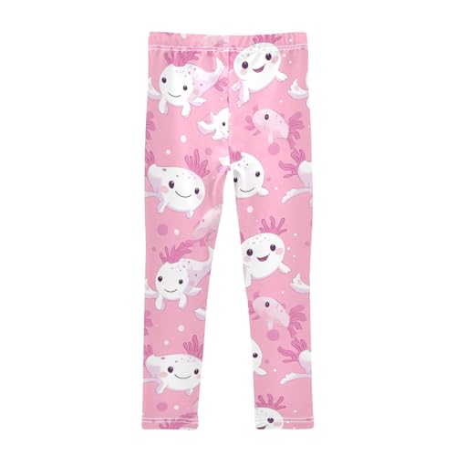 Boccsty Axolotls Polka Dots Pink Girls Leggings Kids Yoga Pants Dance Active Tights 4T2