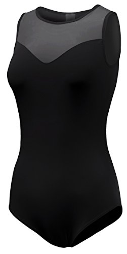 URBAN K Womens Sexy Sleeveless Mesh Sweetheart Leotard Bodysuit