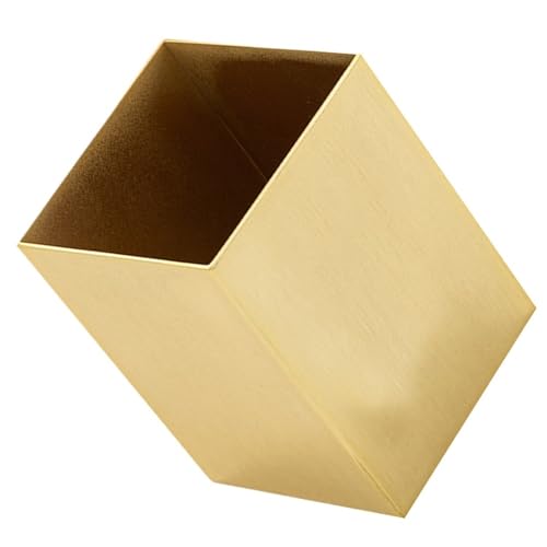 Conteneur papeterie multifonctionnel métal or avec 3 porte-stylos de table - 7