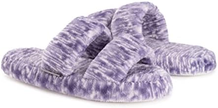 MUK LUKS Kathy Ireland Women's Tulip 2 Stripe Slide Slippers,Purple,S | Image 5