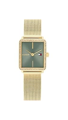 Tommy Hilfiger Orologio Con Movimento Al Quarzo A Due Lancette da Donna con Cinturino in Maglia Metallica in Acciaio Inossidabile di Colore Dorato - 1782791, Grey