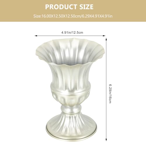 Vase funéraire argenté lot de 2 résistant aux intempéries pour sépulture