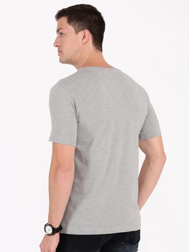 Image of Macroman M-Series Smartz Basics Half Sleeve Round Neck Stretch T-Shirt for Men, Cotton Blend (Pack of 1)