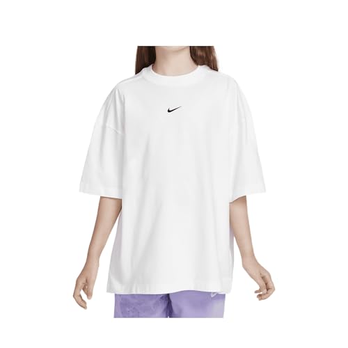 Nike Sportswear Big Kids' (Girls') Oversized T-Shirt (White, FZ5570-100) Size X-Small