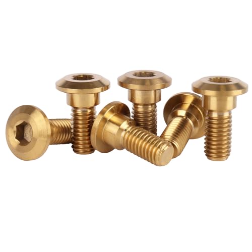 UHDFBDHF 6 PCS M8 x 20mm Titanium Bolt Motorcycle Rear Brake Rotor Bolt Screw for Yamaha (Gold)