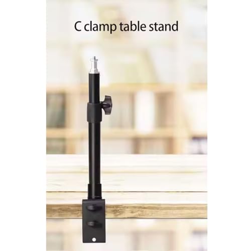 Image of PHOTOMAX Overhead Desk Mount, Tabletop C-Clamp Mount Stand, Adjustable Metal Stand with Standard 1 /4 inch Screw Tip for DSLR Camera, Ring Light, Video Light, Panel Light(CM02)