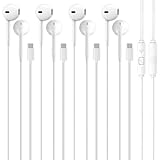 JOUKIGENI 4 Pack USB C Headphones for iPad Pro iPhone 16 15 Pro Earbuds Wired with Microphone Volume Control HiFi Stereo Type C Earphones for Galaxy S24 S23 Ultra Note 20 for Pixel 9 8