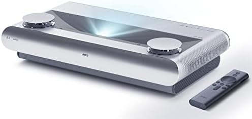 JMGO U2 4K Tri-Color Ultra Short Throw Laser TV Projector, 2400 ANSI Lumens,HDR10,Co-created with Dynaudio,Smart Projector for Movies&Gaming&Streaming