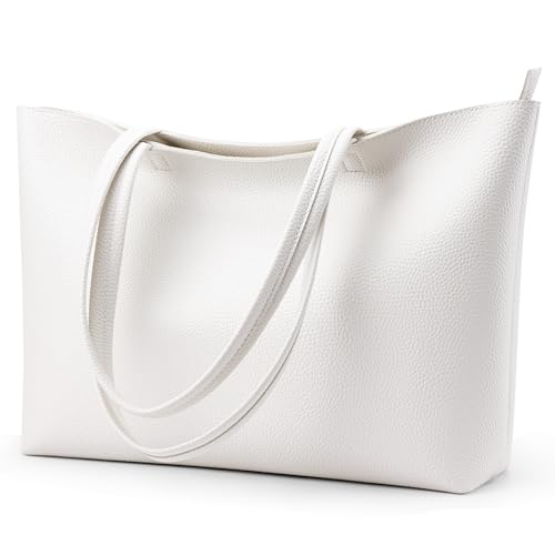 Image of KALIDI Tote Bag Zipper Shoulder Bag Faux Leather Purses Satchel for Women Casual Handbag Work Dating College