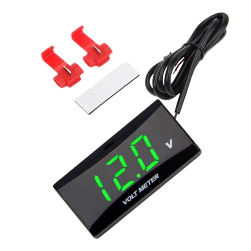 バッテリーメーター - 電気テスターLCDディスプレイ、マリンボート車自動車オートバイトラックRV ATVセダンピックアップSUVダッシュボード用電気デジタルバッテリーモニターインジケーター