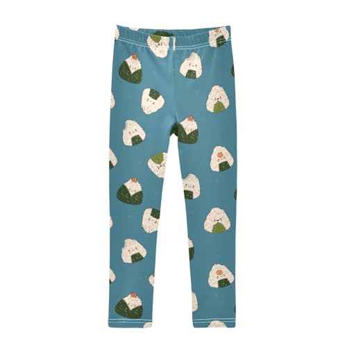 Girls Basic Leggings Baby Girls Pants Sushi Onigiri Cute Soft Footless Stretchy Tights Pants 4-10Y