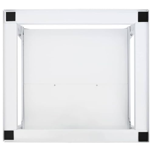 vidaXL White Steel Pedestal Stand for Washing Machine with Pull-Out Shelf, Stable and Suitable for All Standard Washing Machines, Load Capacity Up to 100 kg