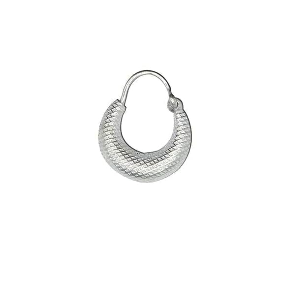 sivyaa Men's Single Piece Kaju Shape Bali Hoop Earrings | Pure 925 Silver | Size 10 mm to 16 mm | Textured Piercing Ear Ring | Bold Cool Look | Gift Item 4 Boys Kids | 6 Month Warranty, 1 Pcs-picture-53